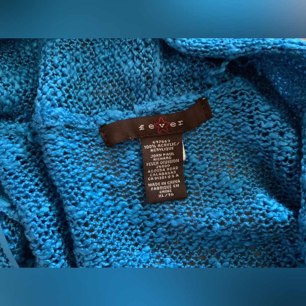 Fever Blue Open-Front Knit Cardigan - Picture 5 of 7